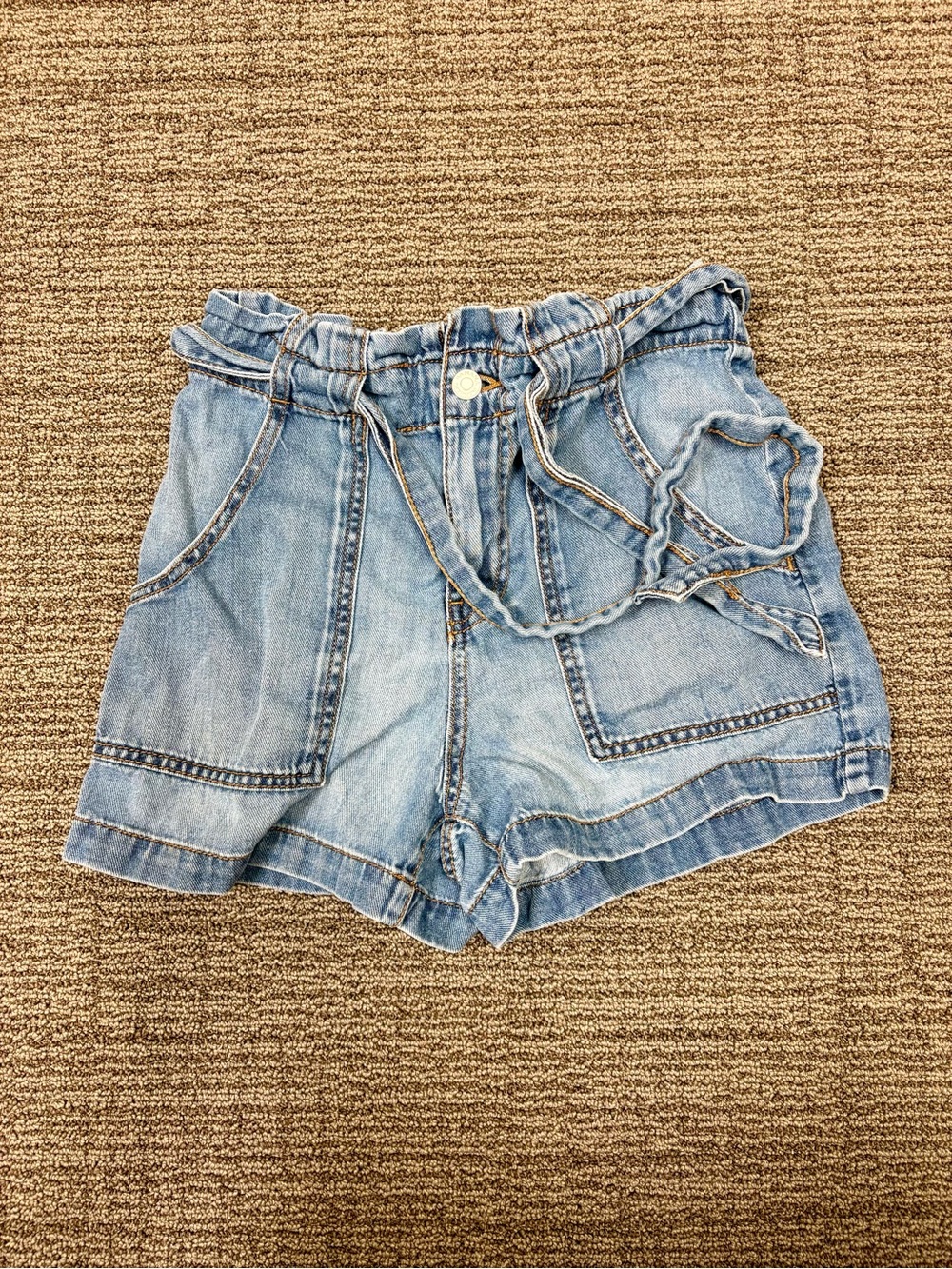 Banana Republic Light Wash Denim Tie-Front Shorts